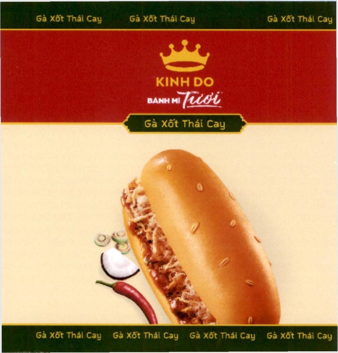 Nhãn hiệu KINH DO BÁNH MÌ Tươi Gà Xốt Thái Cay  của Mondelez International AMEA Pte. Ltd., số đơn 4-2023-42788