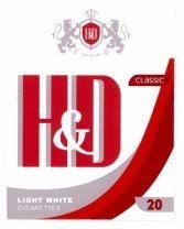 Nhãn hiệu H&D PREMIUM H&D CLASSIC LIGHT WHITE CIGARETTES 20  của Công ty TNHH thương mại dịch vụ Golden Mountain, số đơn 4-2023-43724