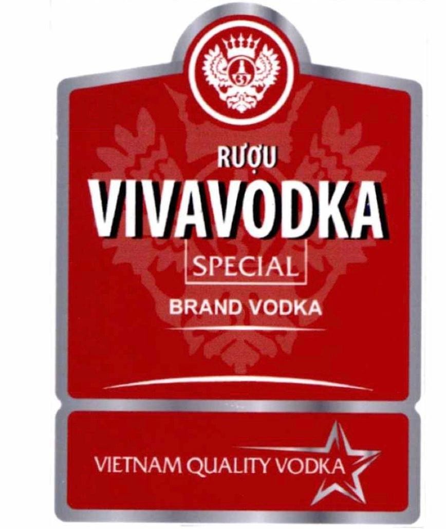 Nhãn hiệu RƯỢU VIVAVODKA SPECIAL BRAND VODKA VIETNAM QUALITY VODKA  của Công ty cổ phần rượu Bình Tây, số đơn 4-2023-45812