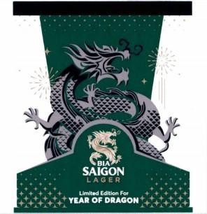 Nhãn hiệu BIA SAIGON LAGER Limited Edition For YEAR OF DRAGON  của Tổng công ty cổ phần Bia - Rượu - Nước giải khát Sài Gòn, số đơn 4-2023-46709