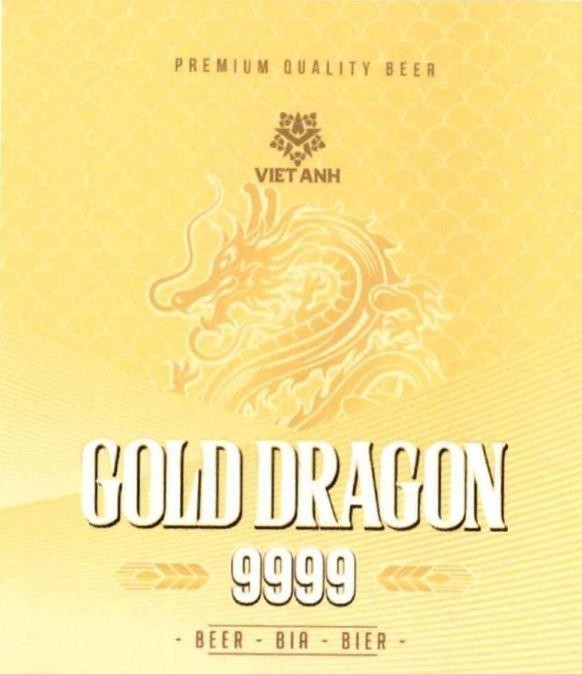 PREMIUM QUALITY BEER VIET ANH GOLD DRAGON 9999 BEER BIA BIER 