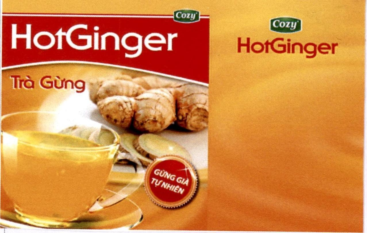 Nhãn hiệu Cozy HotGinger Trà Gừng GỪNG GIÀ TỰ NHIÊN  của Công ty cổ phần sản phẩm Sinh Thái, số đơn 4-2024-08841