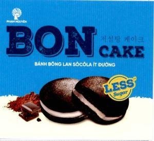 Nhãn hiệu BON CAKE BÁNH BÔNG LAN SÔCÔLA ÍT ĐƯỜNG LESS Sugar PHẠM NGUYÊN [jeo-seol-tang kei-keu, bánh ít đường]  của Công ty TNHH chế biến thực phẩm & bánh kẹo Phạm Nguyên, số đơn 4-2024-19167