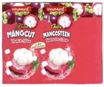Nhãn hiệu VihaMark Nước MĂNGCỤT ThạchDừa VihaMark Juice MANGOSTEEN Nata De Coco LẮC TRƯỚC KHI UỐNG  của Công ty cổ phần Tập đoàn VIHAMARK, số đơn 4-2024-22288