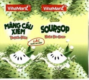 Nhãn hiệu VihaMark nước MẴNG CẦU XIÊM Thạch Dừa Juice SOURSOP Nata De Coco LẮC TRƯỚC KHI UỐNG  của CÔNG TY CỔ PHẦN TẬP ĐOÀN VIHAMARK, số đơn 4-2024-24326