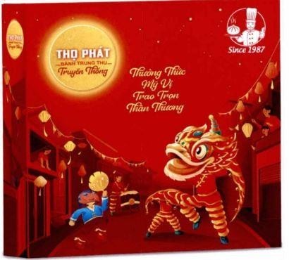 Nhãn hiệu THỌ PHÁT BÁNH TRUNG THU Truyền Thống Thưởng Thức Mỹ Vị Trao Trọn Thân Thương Since 1987  của Công ty TNHH một thành viên chế biến thực phẩm Thọ Phát, số đơn 4-2024-31972
