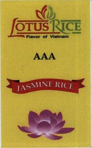 Nhãn hiệu LOTUSRICE Flavor of Vietnam AAA JASMINCE RICE  của Công ty TNHH xuất nhập khẩu Đại Dương Xanh, số đơn 4-2024-46044