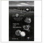 Key Inside Twist to Open the Original australian macadamias SINCE 1958 Happy Nut Vanilla Macadamias NET WEIGHT 225G 