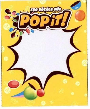 Nhãn hiệu Popit! KẸO SOCÔLA SỮA  của Công ty TNHH chế biến thực phẩm & bánh kẹo Phạm Nguyên, số đơn 4-2024-54315