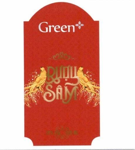 Nhãn hiệu Green RƯỢU SÂM 19% VOL - 500 ML  của Công ty cổ phần rượu Bình Tây, số đơn 4-2025-01116