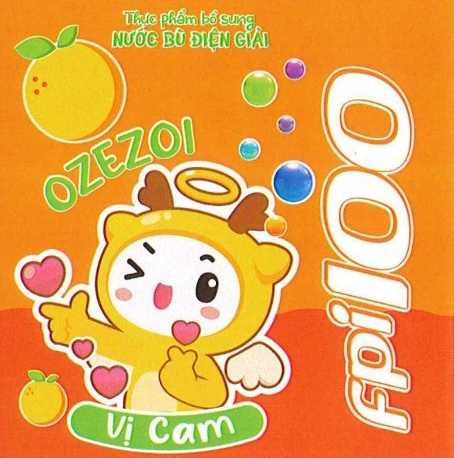 Nhãn hiệu Thực phẩm bổ sung NƯỚC BÙ ĐIỆN GIẢI OZEZOI Vị Cam fpi100  của CÔNG TY CỔ PHẦN TẬP ĐOÀN VIHAMARK, số đơn 4-2025-19414