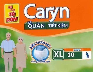 Nhãn hiệu Caryn TÃ QUẦN TIẾT KIỆM SIÊU THẤM HÚT Chống tràn hiệu quả XL 10 RẺ HƠN TÃ DÁN  của Công ty cổ phần Diana Unicharm, số đơn 4-2025-32750