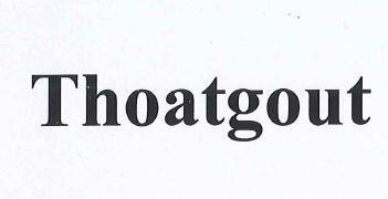 Nhãn hiệu Thoatgout  của Công ty TNHH kinh doanh dược phẩm Hậu Giang Pharma, số đơn 4-2025-38194