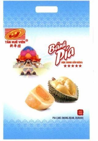 Công ty TNHH chế biến thực phẩm bánh pía lạp xưởng Tân Huê Viên的TÂN HUÊ VIÊN THV Bánh Pía ĐẬU XANH-SẦU RIÊNG PIA CAKE (MUNG BEAN, DURIAN) [xin hua yuan: tân huê viên] 品牌, 申请号 4-2025-38204