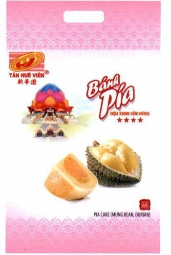 Công ty TNHH chế biến thực phẩm bánh pía lạp xưởng Tân Huê Viên的TÂN HUÊ VIÊN THV Bánh Pía ĐẬU XANH-SẦU RIÊNG PIA CAKE (MUNG BEAN, DURIAN) [xin hua yuan: tân huê viên] 品牌, 申请号 4-2025-38206