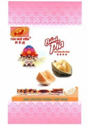 Công ty TNHH chế biến thực phẩm bánh pía lạp xưởng Tân Huê Viên的TÂN HUÊ VIÊN THV Bánh Pía ĐẬU XANH-SẦU RIÊNG ĐẶC SẢN SÓC TRĂNG - VIỆT NAM Sáng tạo là Định hướng [xin hua yuan: tân huê viên] 品牌, 申请号 4-2025-38207