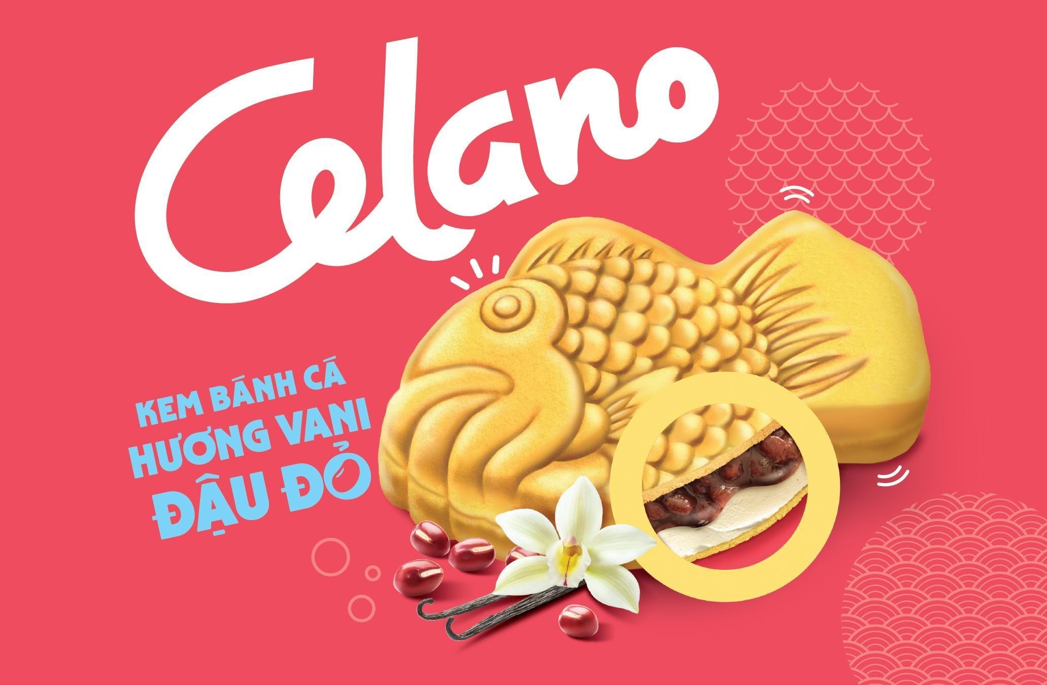 Celano KEM BÁNH CÁ HƯƠNG VANI ĐẬU ĐỎ 