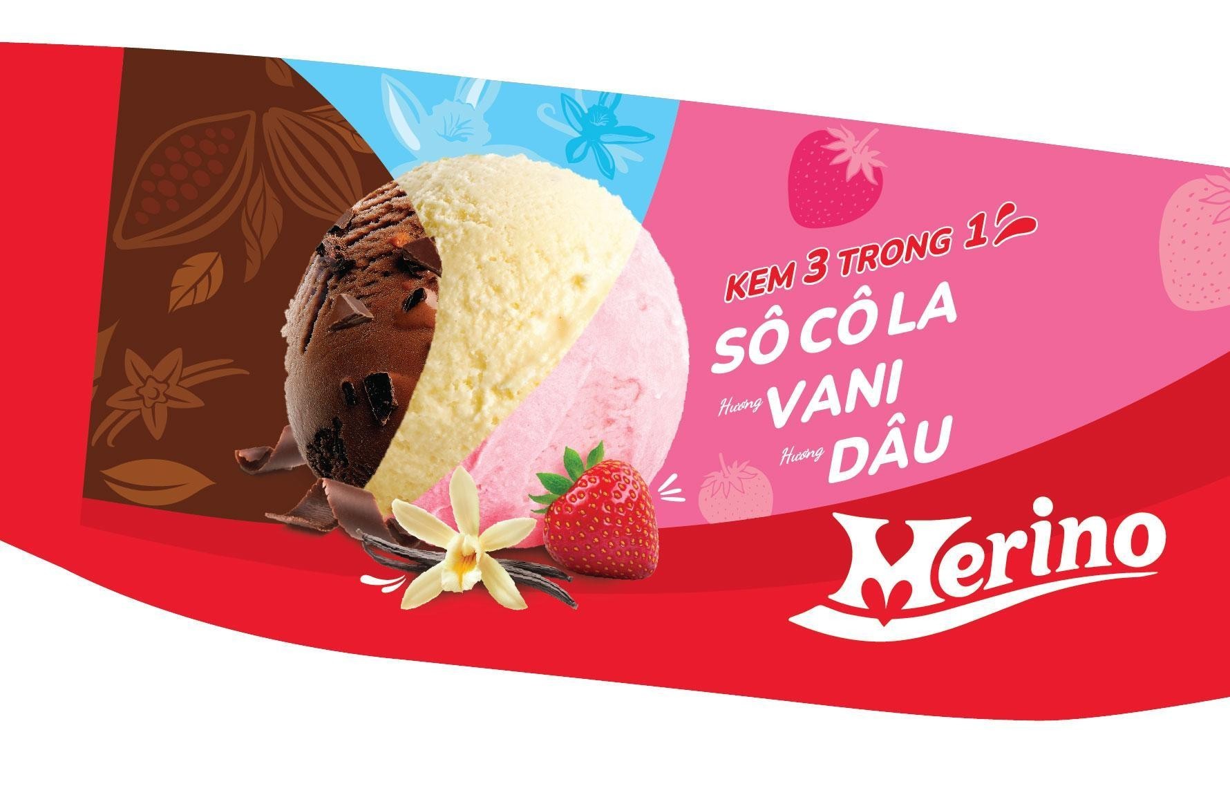 Trademark Merino KEM 3 TRONG 1 SÔ CÔ LA Hương VANI Hương DÂU  of CÔNG TY CỔ PHẦN THỰC PHẨM ĐÔNG LẠNH KIDO, application No 4-2026-03626