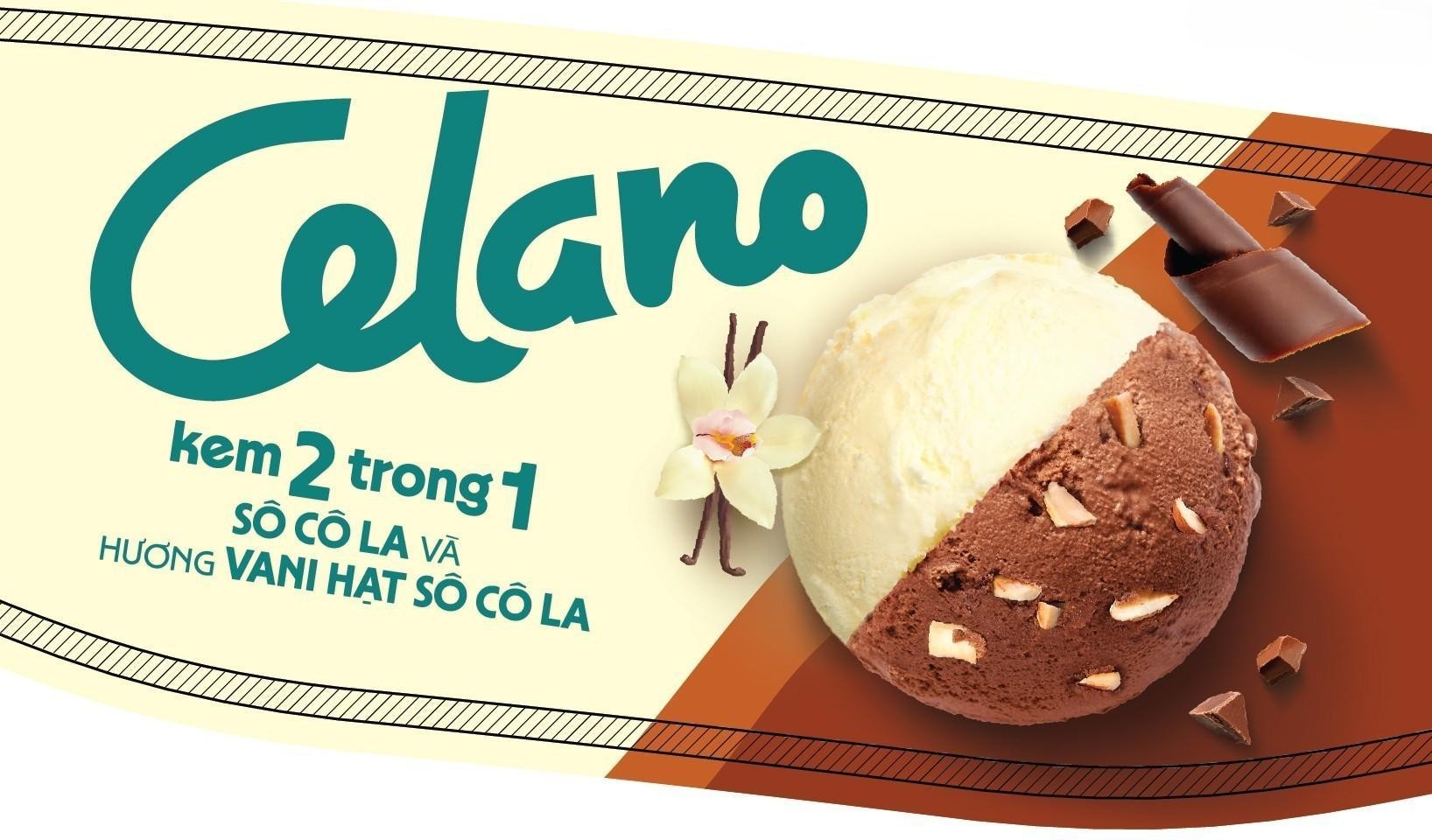 Trademark Celano kem 2 trong 1 SÔ CÔ LA VÀ HƯƠNG VANI HẠT SÔ CÔ LA  of CÔNG TY CỔ PHẦN THỰC PHẨM ĐÔNG LẠNH KIDO, application No 4-2026-03913