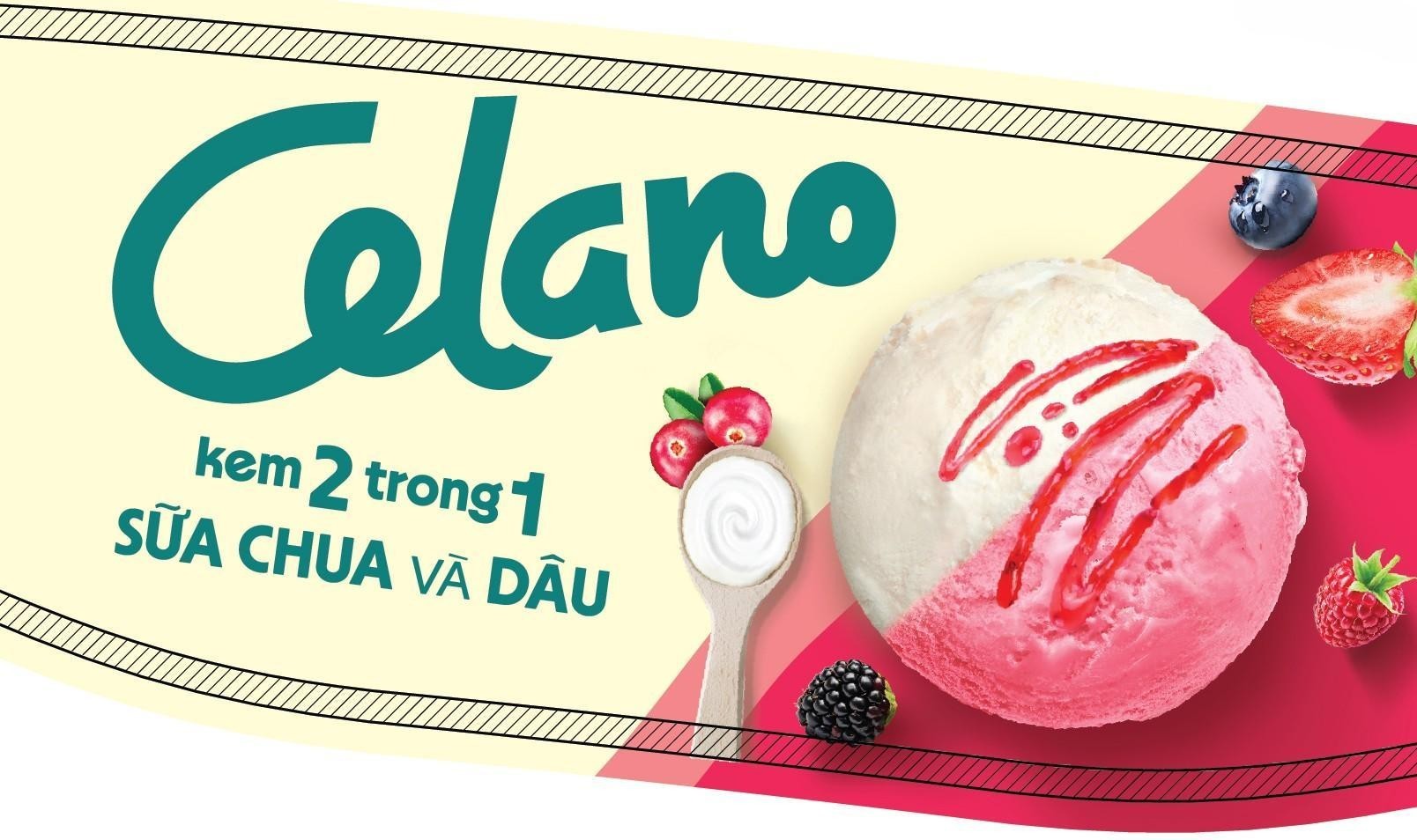 Trademark Celano kem 2 trong 1 SỮA CHUA VÀ DÂU  of CÔNG TY CỔ PHẦN THỰC PHẨM ĐÔNG LẠNH KIDO, application No 4-2026-03936