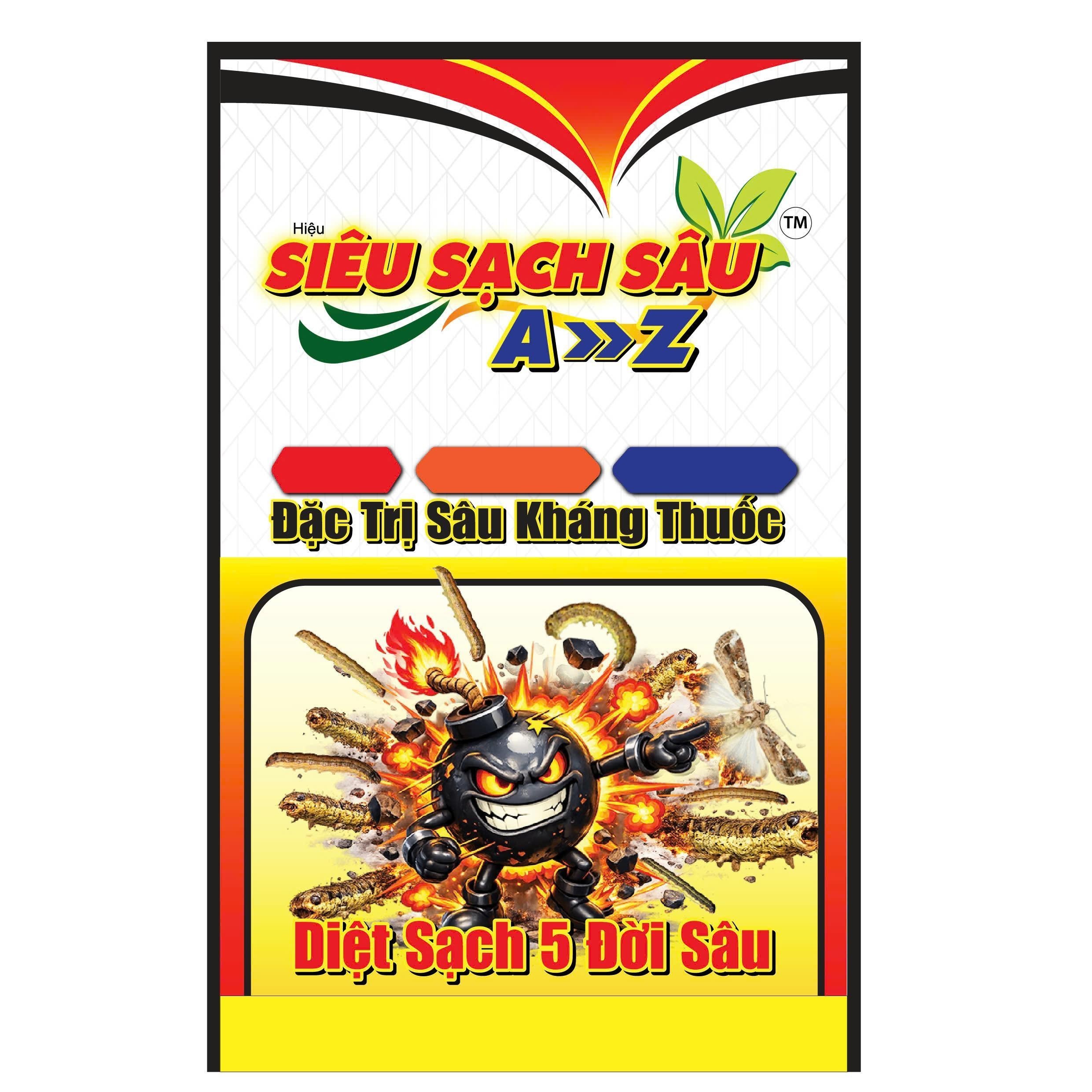 Nhãn hiệu SIÊU SẠCH SÂU A>>Z Đặc Trị Sâu Kháng Thuốc Diệt Sạch 5 Đời Sâu  của CÔNG TY TNHH NÔNG NGHIỆP THAILAND, số đơn 4-2026-12211