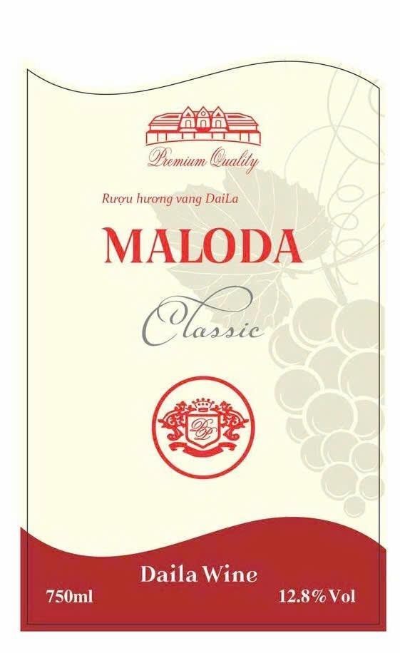 Nhãn hiệu Premium Quality Rượu hương vang DaiLa MALODA Classic DL Daila Wine 750ml 12.8% Vol  của NGUYỄN THỊ HỒNG PHẤN, số đơn 4-2026-29427