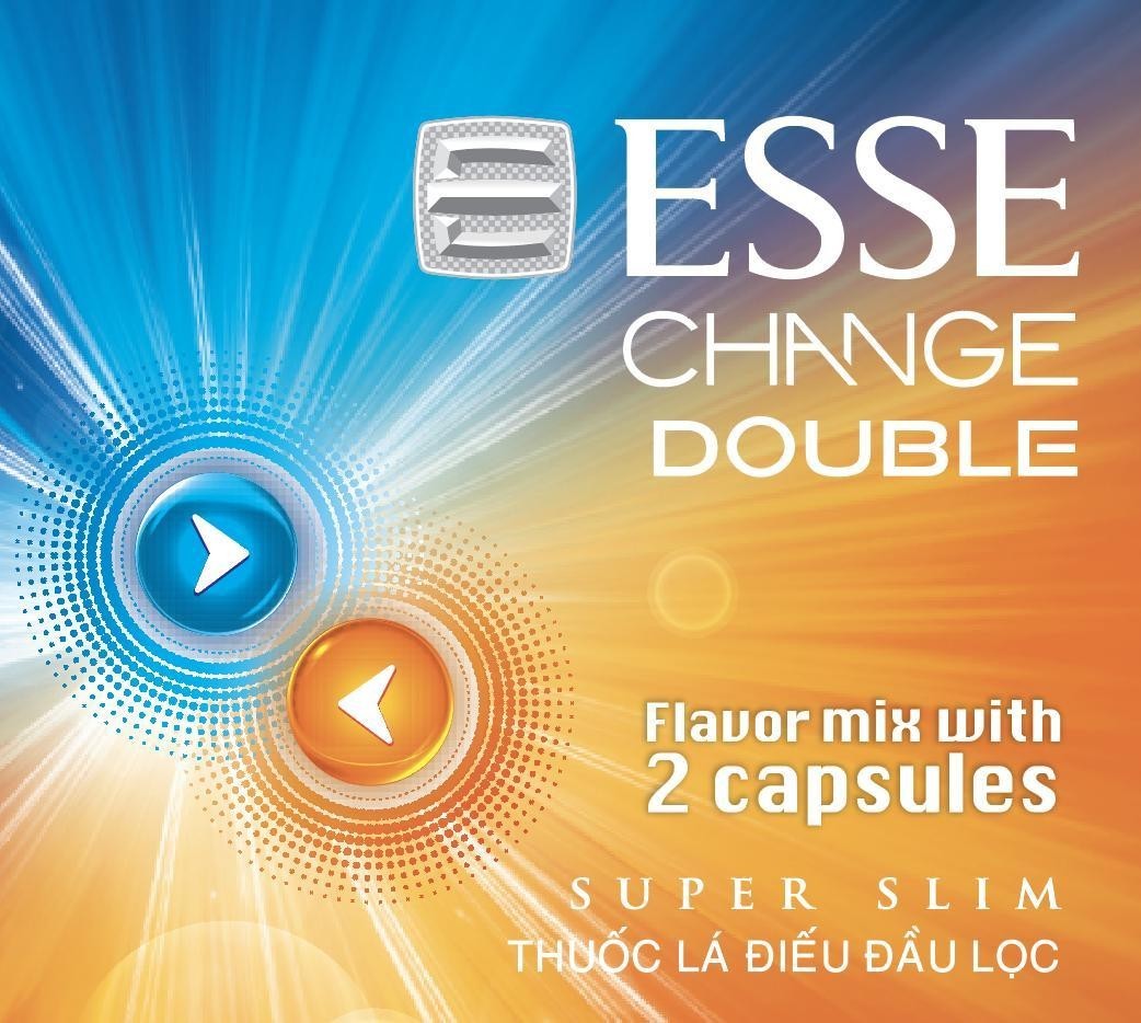 Nhãn hiệu ESSE CHANGE DOUBLE Flavor mix with 2 capsules SUPER SLIM THUỐC LÁ ĐIẾU ĐẦU LỌC  của KT&G Corporation, số đơn 4-2026-33234