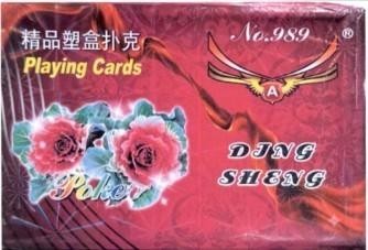 Nhãn hiệu Playing Cards ding shengG No 989 A Poker [Jīngpĭn sù hé pūkè]  của CÔNG TY TNHH SẢN XUẤT - THƯƠNG MẠI - DỊCH VỤ THUÝ ANH, số đơn 4-2026-42097