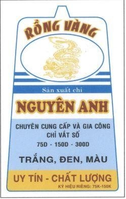 Nhãn hiệu RỒNG VÀNG Sản xuất chỉ NGUYÊN ANH CHUYÊN CUNG CẤP VÀ GIA CÔNG CHỈ VẮT 75D - 150D - 300D TRẮNG, ĐEN, MÀU UY TÍN - CHẤT LƯỢNG KÝ HIỆU RIÊNG: 75K-150K  của Công ty TNHH sản xuất thương mại dịch vụ Thuận Vinh, số đơn 4-2026-42997