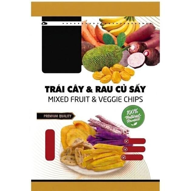 Nhãn hiệu TRÁI CÂY & RAU CỦ SẤY MIXED FRUIT & VEGGIE CHIPS PREMIUM QUALITY 100% natural product  của CÔNG TY TNHH THƯƠNG MẠI DỊCH VỤ TÂN PHÚC NGUYÊN, số đơn 4-2026-43711