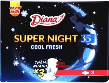 Nhãn hiệu BAO BÌ MỚI Diana SUPER NIGHT 35 COOL FRESH THẤM NHANH X3 3  của Công ty cổ phần Diana Unicharm, số đơn 4-2026-44716